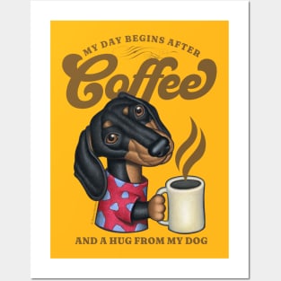 Funny Cute Doxie Dachshund Coffee Cup Posters and Art